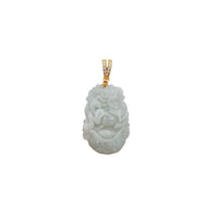 Diamond Horse Jade Pendant (14K)
