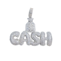 Iced-Out "CASH" Pendant (Silver)