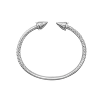 Textured Bangle Spike Ends (Silver)