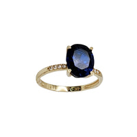 Blue Oval Stone Ring (14K)