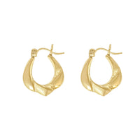 Twist Puffy Scallop Hoop Earring (10K)