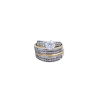 Cubic Zirconia Three-Set Engagement Ring (14K)
