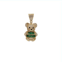 Baguette Cubic Zirconia Teddy Bear Pendant (14K)
