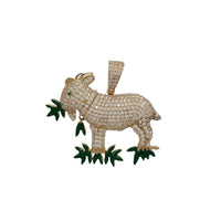 Zirconia Goat Pendant (14K)