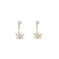 Zirconia Butterfly Telephone CZ Stud Earrings (14K)