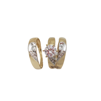 Zirconia Heart 3-Pieces Set Engagement Ring (14K)