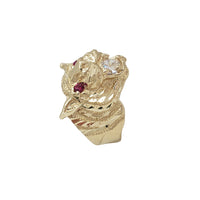 Zirconia Lion Head Ring (14K)