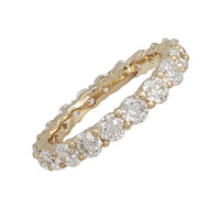 Round Diamond Cut Shared Prong Ring (14K)