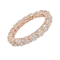 Round Diamond Cut Shared Prong Ring (14K)