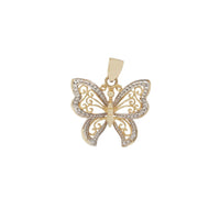 Two-Tone Butterfly Outline Fancy Pendant (14K)