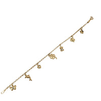 Zirconia Cable Link Charms Bracelet (14K)