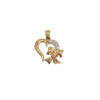 Heart Ribbon Bow Tie Pendant (14K)