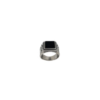 Black Onyx Watch Band Ring (Silver)