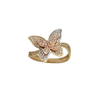 Zirconia Tricolor Butterfly Ring (14K)