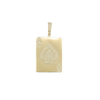 Zirconia Ace of Spade Playing Card Pendant (14K)