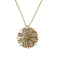 Zirconia Flower Necklace (14K)
