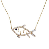 Zirconia Fish Fancy Necklace (14K)