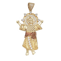 Tri-Color Diamond Cuts Baby Jesus Pendant (14K)