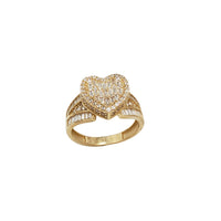 Zirconia Baguette Heart Ring (14K)
