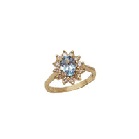 Zirconia Birthstones Flower Lady Ring (14K)