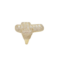 Iced-Out Cross Ring (14K)