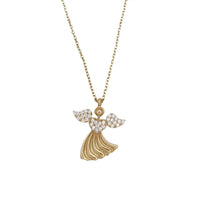 Zirconia Angel Necklace (14K).