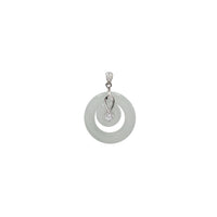 CZ Double-Hoop Jade Pendant (Silver)