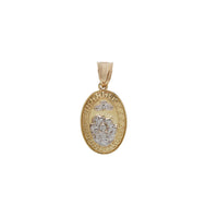 Oval Greek Key "Mi Bautizo" Pendant (14K)