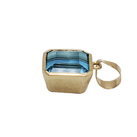 Bezel Natural Aquamarine Pendant (14K)