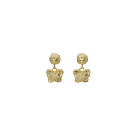 Diamond Cut Butterfly Stud Earring (14K)