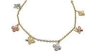 Flower & Butterfly Ankle Bracelet (14K).