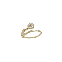 White CZ Gold Flower Toe Ring (14K)