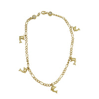 Dolphin Charm Anklet Bracelet (14K).