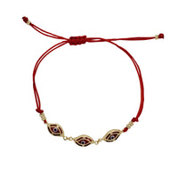 Red Evil Eye With Red String Bracelet (14K)