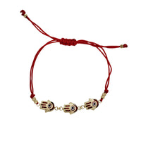 Hamsa, Evil Eye With Red String Bracelet (14K)