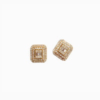 Diamond and Baguette Stud Earring (14K)