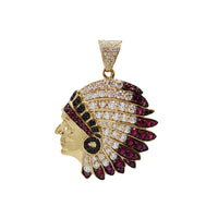 Indian Chief Head Pendant (14K)