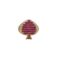 Iced-Out Ace Pink Men Ring (14K)