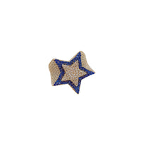 Iced-Out Blue Star Men Ring (14K)