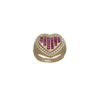 Zirconia Baguette Heart Ring (14K)