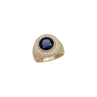Round Halo Zirconia Ring (14K)