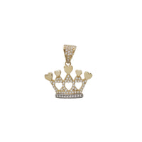Zirconia Heart Crown Pendant (14K)