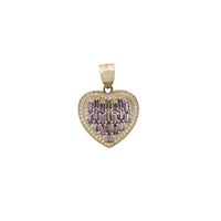 Purple Baguette Heart Pendant (14K)