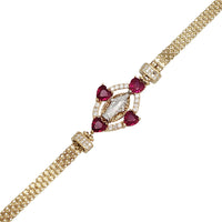 Zirconia Bismark Virgin Mary Bracelet (14K)