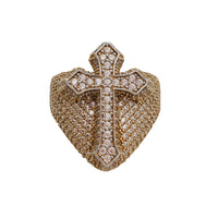 Two-Tone Zirconia Cross Ring (14K)