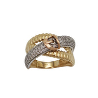Tricolor Zirconia Belt Ring (14K)
