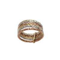 Tri-Color Diamond- Cut Semanario Ring (14K)