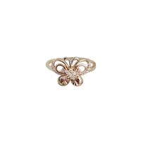 Tricolor Zirconia Butterfly Ring (14K)