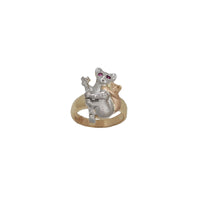 Tricolor Koala Mom With Baby Ring (14K)