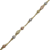 Tricolor Diamond-Cut Ball Bracelet (14K)